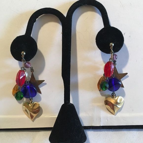 Vintage Gold Earrings With Dangles - Picture 2 of 4